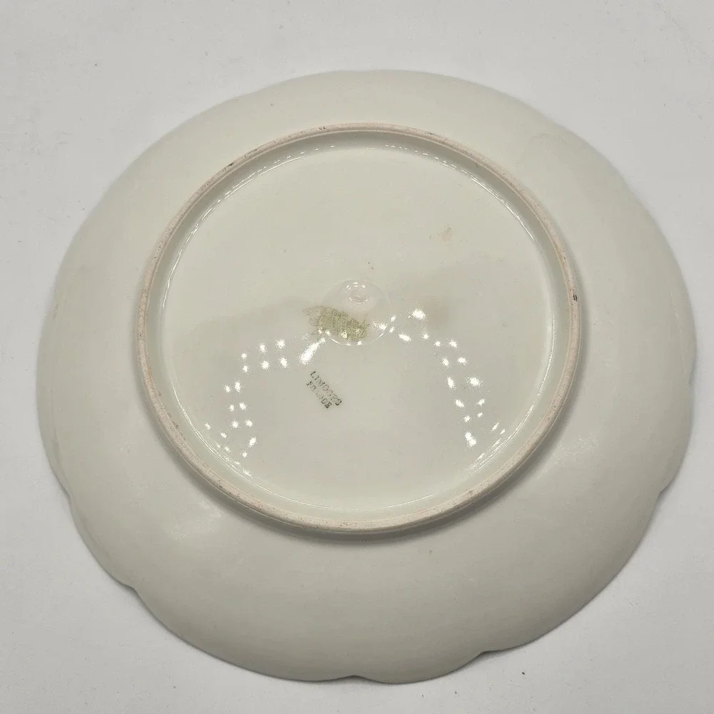 Limoges LDBC Flambeau Antique Handpainted Artist Signed Yellow‎ Floral Plate